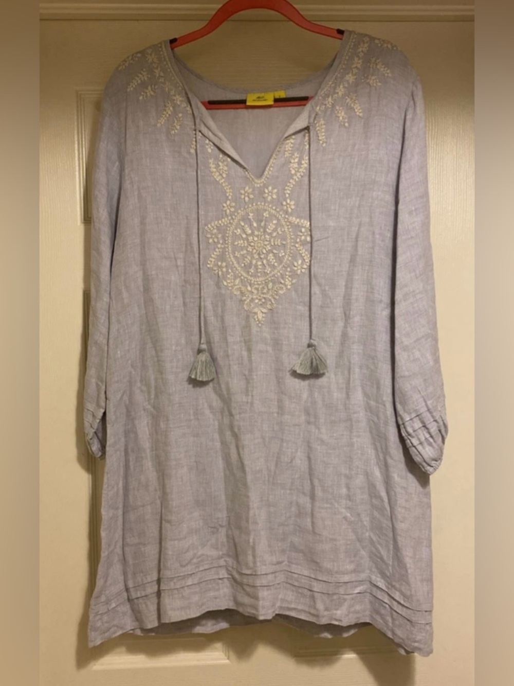 Roller Rabbit Linen Cotton Floral Embroidered Dress or Longer Top
